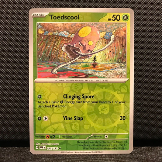 Toedscool Reverse Holo 015/182 - Paradox Rift Pokemon Card - NM/Mint