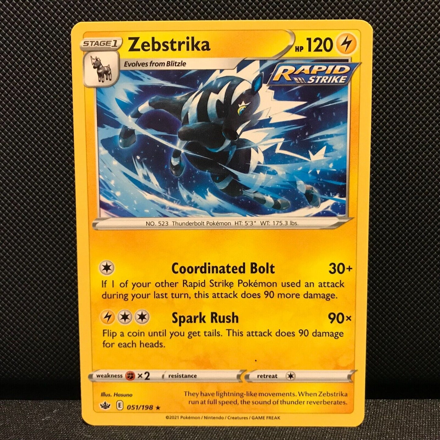 Zebstrika 51/198 - Chilling Reign Pokemon Card - NM/Mint