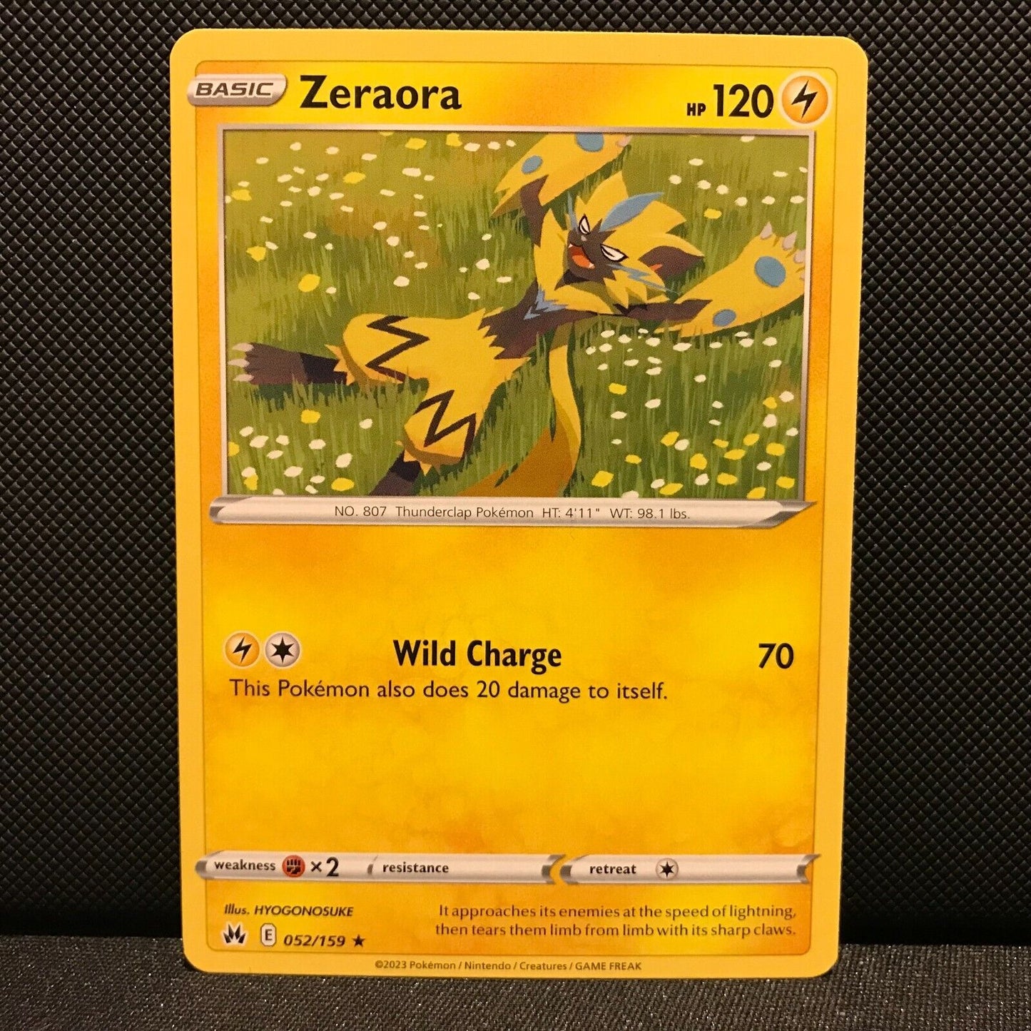 Zeraora 52/159 - Crown Zenith Pokemon Card - NM/Mint