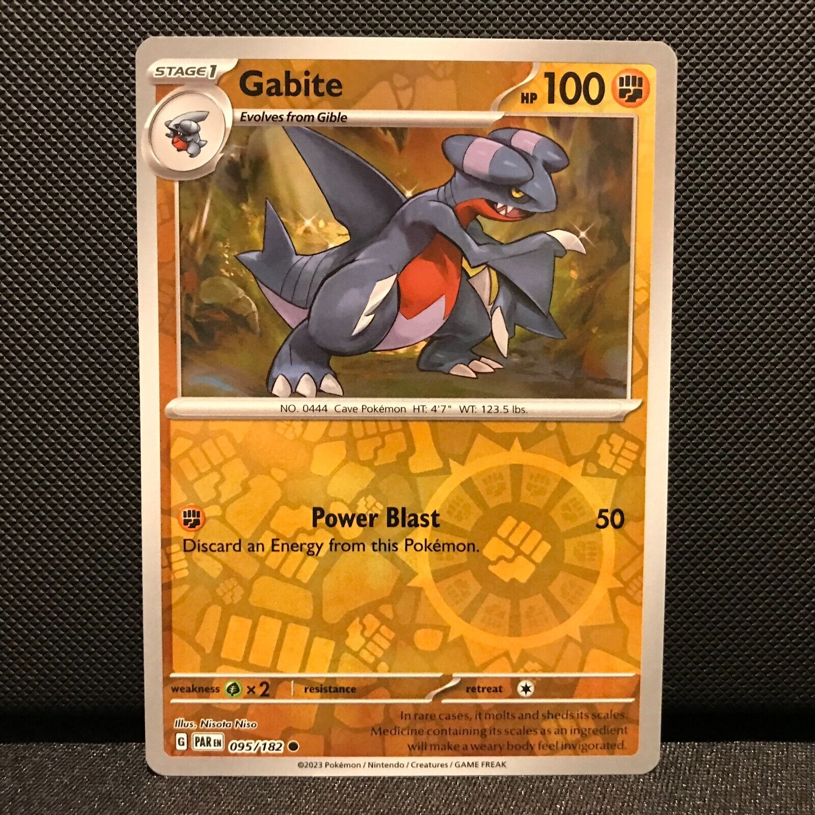 Gabite Reverse Holo 095/182 - Paradox Rift Pokemon Card - NM/Mint