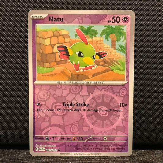 Natu Reverse Holo 071/182 - Paradox Rift Pokemon Card - NM/Mint