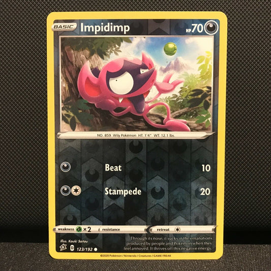 Impidimp Reverse Holo 123/192 - Rebel Clash Pokemon Card NM/Mint