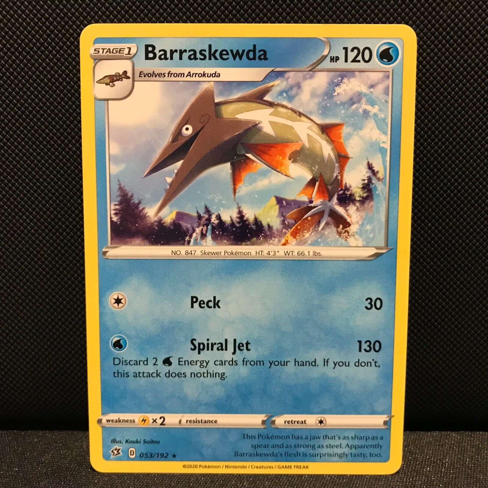 Barraskewda 53/192 - Rebel Clash Pokemon Card - NM/Mint