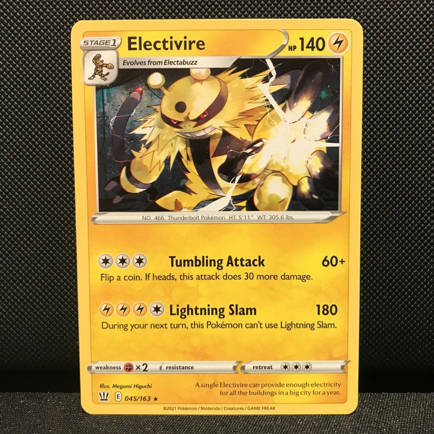 Electivire 45/163 - Battle Styles Pokemon Card - NM/Mint