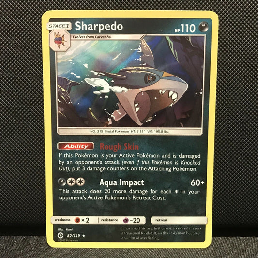 Sharpedo Holo 82/149 - Sun & Moon Base Set Pokemon Card - NM/Mint