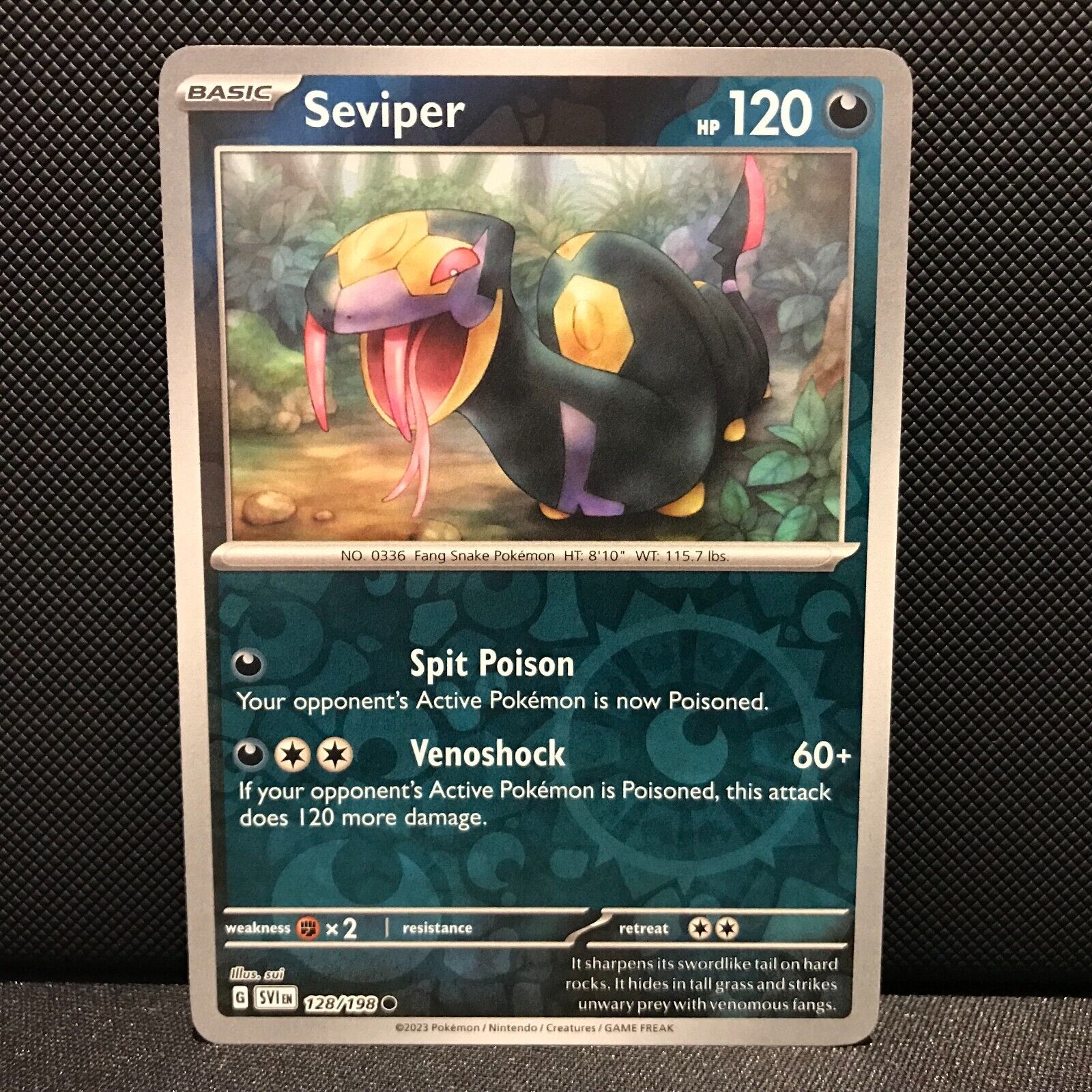 Seviper Reverse Holo 128/198 - SV1EN Base Set Pokemon Card - NM/Mint