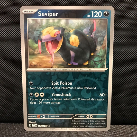 Seviper Reverse Holo 128/198 - SV1EN Base Set Pokemon Card - NM/Mint