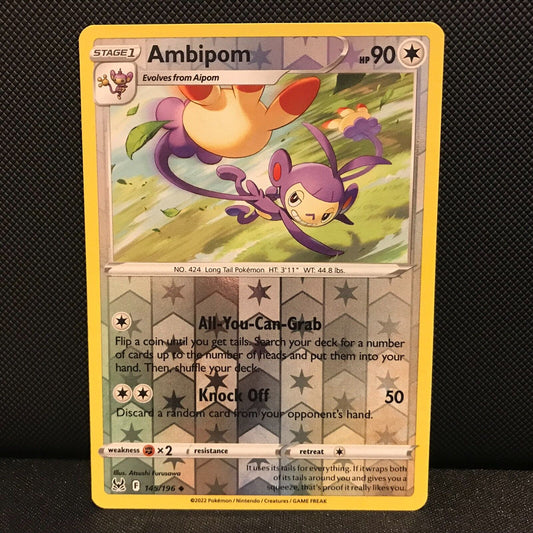 Ambipom Reverse Holo 145/196 - Lost Origin Pokemon Card - NM/Mint