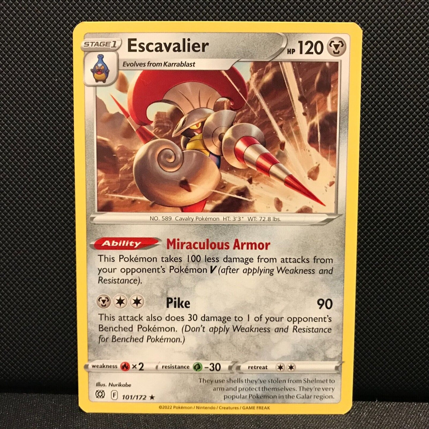 Escavalier 101/172 - Brilliant Stars Pokemon Card - NM/Mint