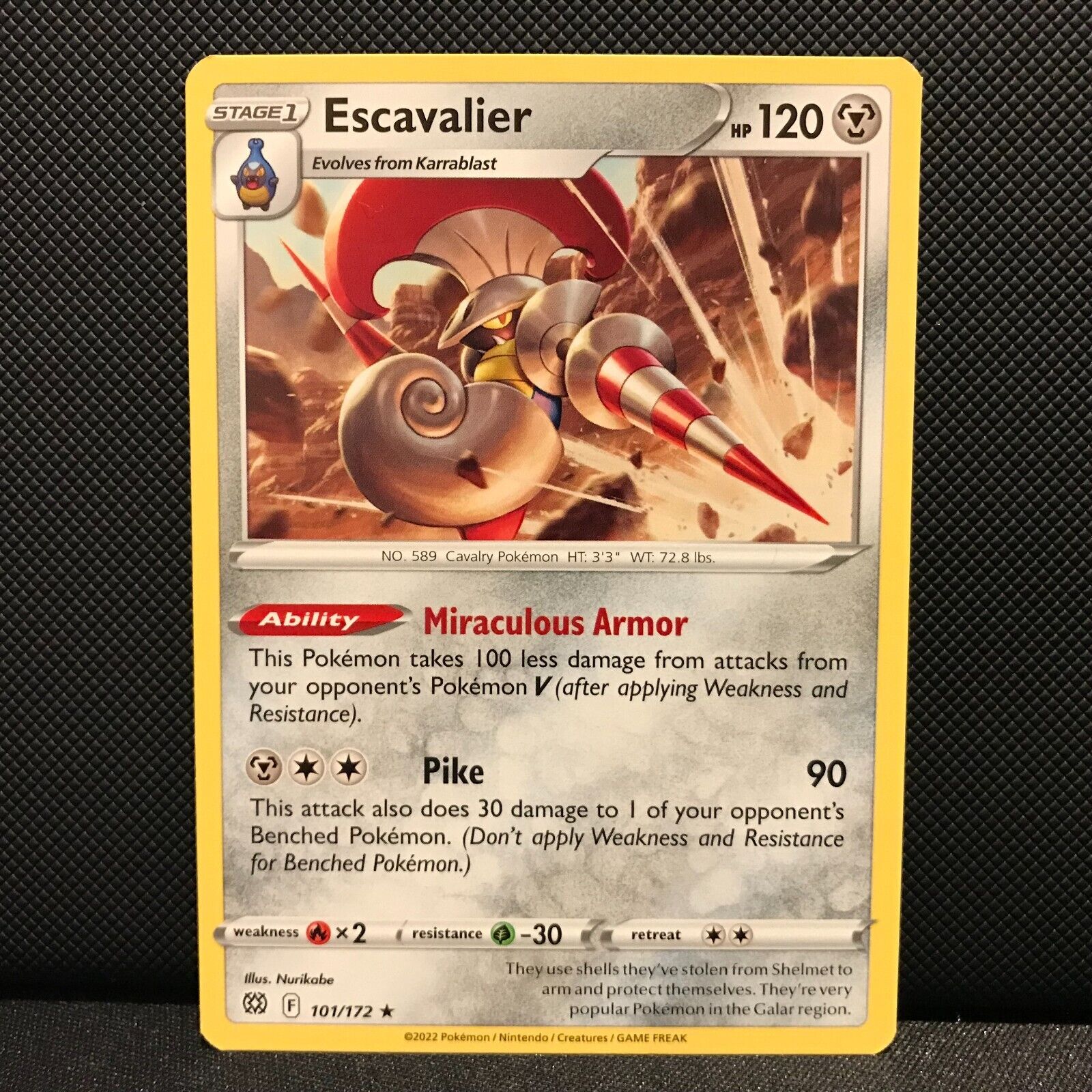 Escavalier 101/172 - Brilliant Stars Pokemon Card - NM/Mint