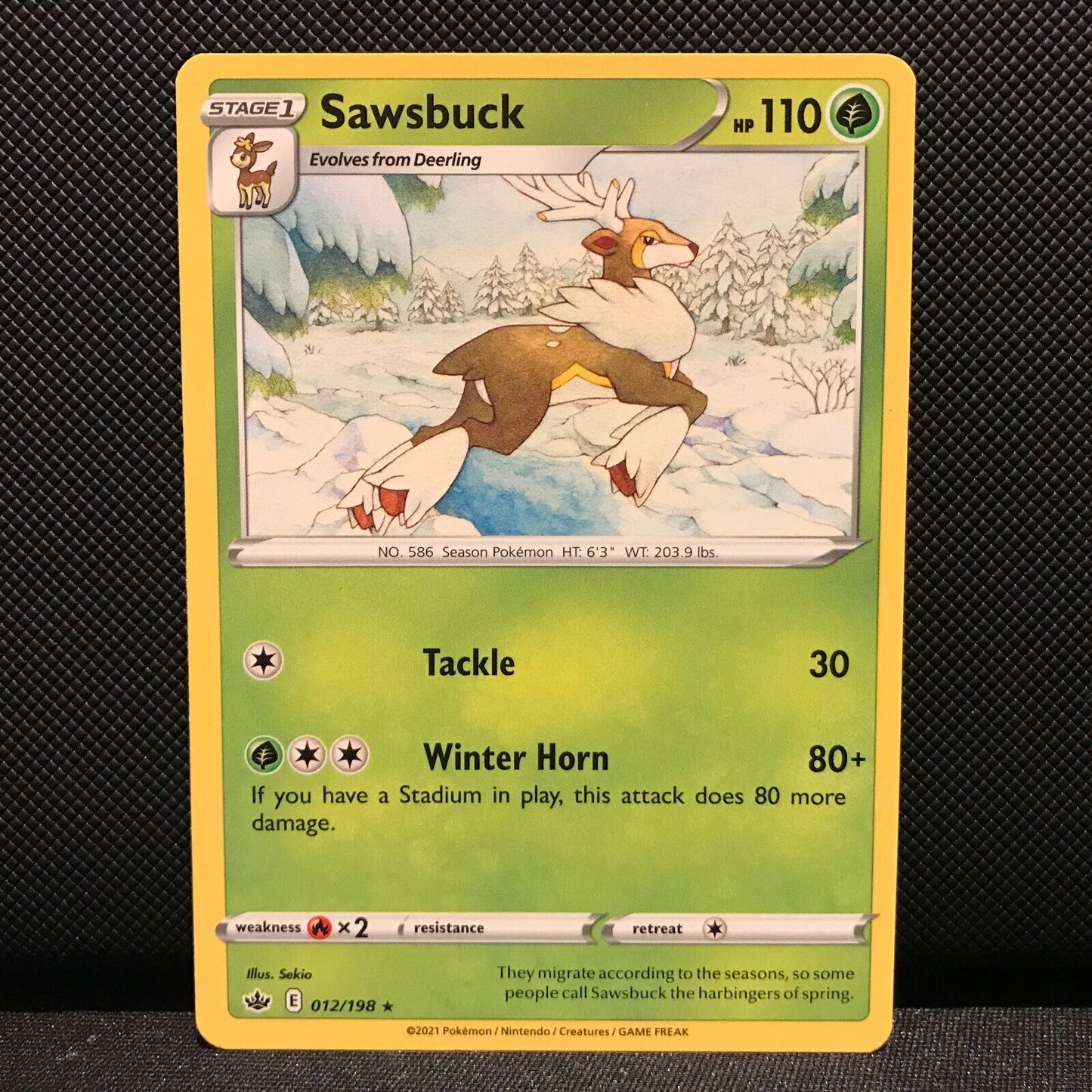 Sawsbuck 12/198 - Chilling Reign Pokemon Card - NM/Mint