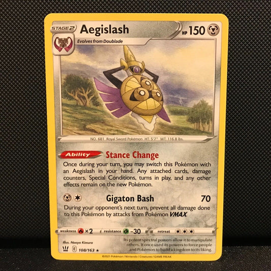 Aegislash 108/163 - Battle Styles Pokemon Card - NM/Mint