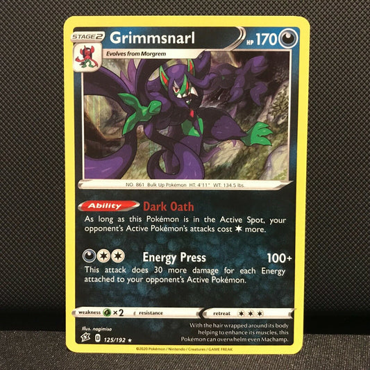 Grimmsnarl Holo 125/192 - Rebel Clash Pokemon Card - NM/Mint