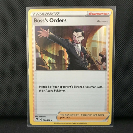 Boss's Orders Holo 154/192 - Sword & Shield Rebel Clash Pokemon Card - NM/Mint
