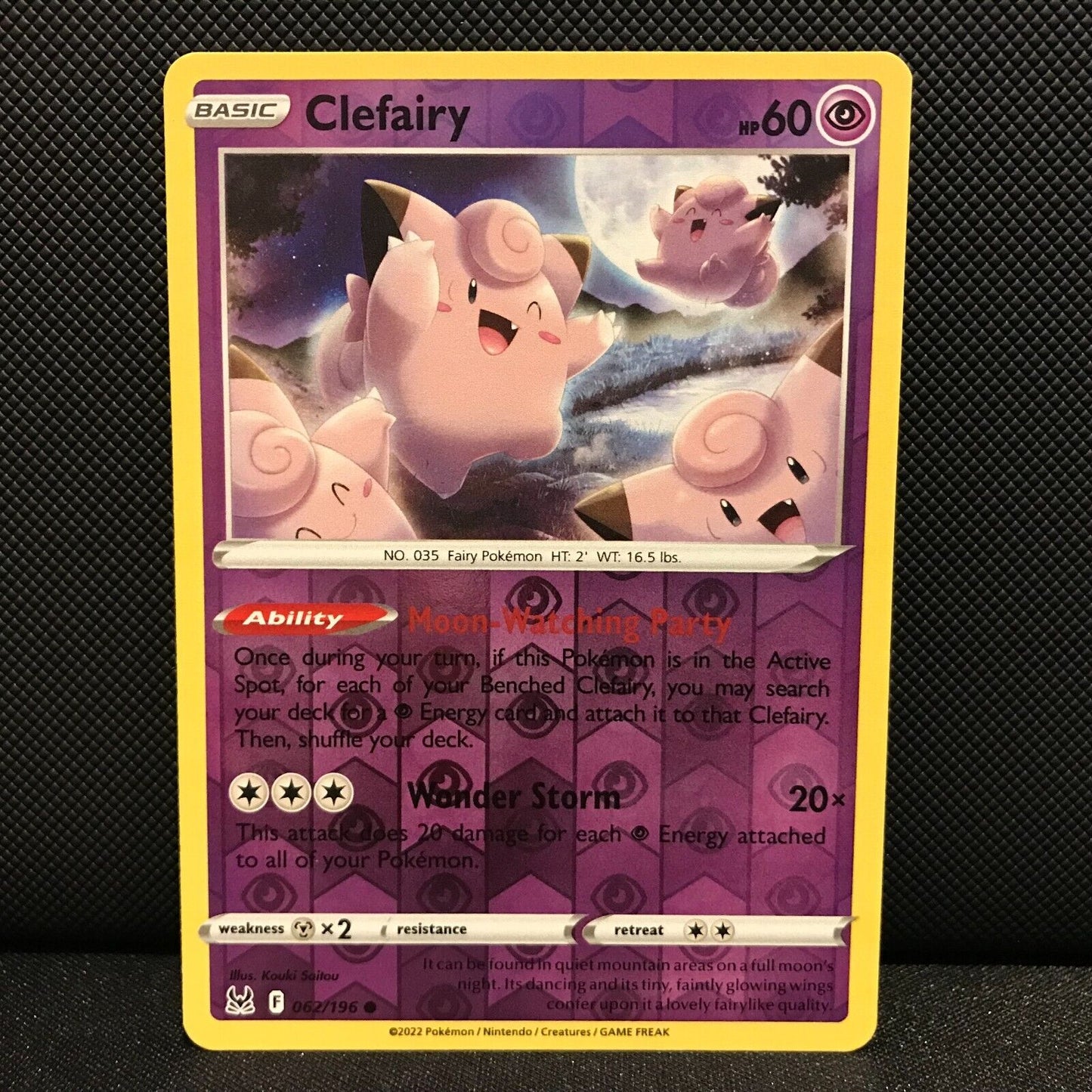 Clefairy Reverse Holo 62/196 - Lost Origin Pokemon Card - NM/Mint