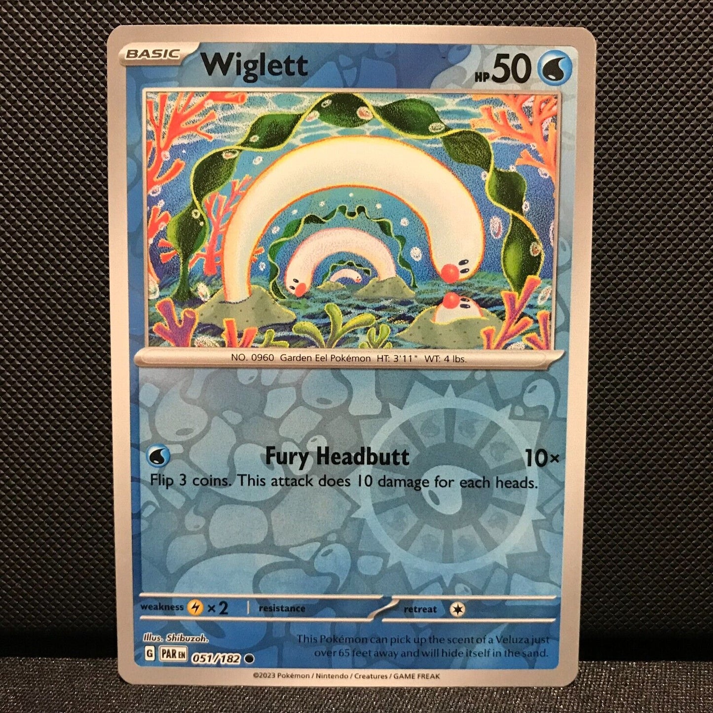 Wiglett Reverse Holo 051/182 - Paradox Rift Pokemon Card - NM/Mint
