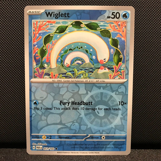 Wiglett Reverse Holo 051/182 - Paradox Rift Pokemon Card - NM/Mint