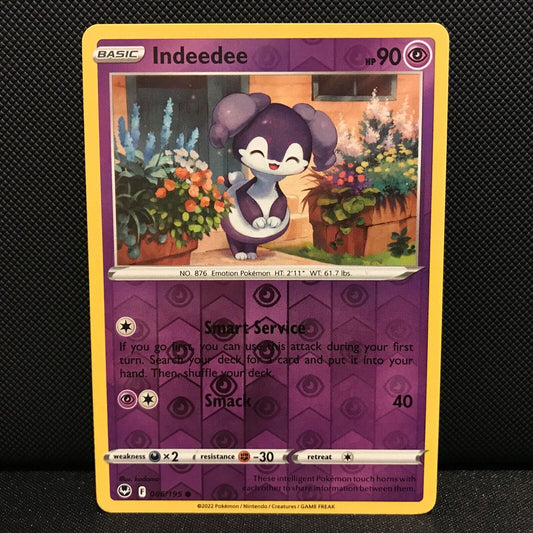 Indeedee Reverse Holo 86/195 - Silver Tempest Pokemon Card - NM/Mint