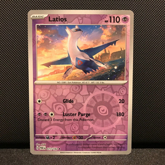 Latios Reverse Holo 073/182 - Paradox Rift Pokemon Card - NM/Mint