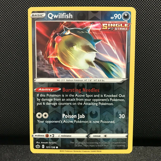 Qwilfish Reverse Holo 101/198 - Chilling Reign Pokemon Card - NM/Mint