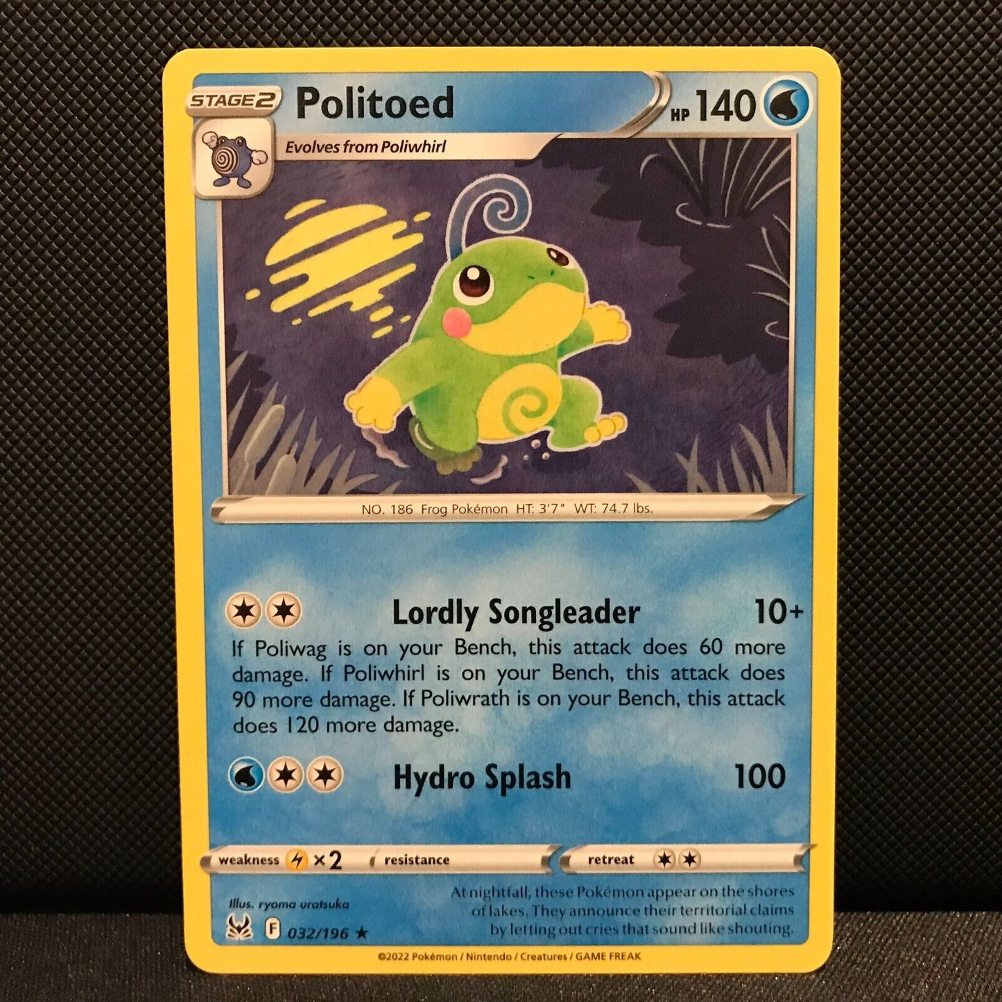 Politoed 32/196 - Lost Origin Pokemon Card - NM/Mint