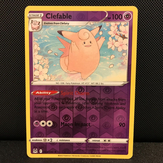 Clefable Reverse Holo 63/196 - Lost Origin Pokemon Card - NM/Mint