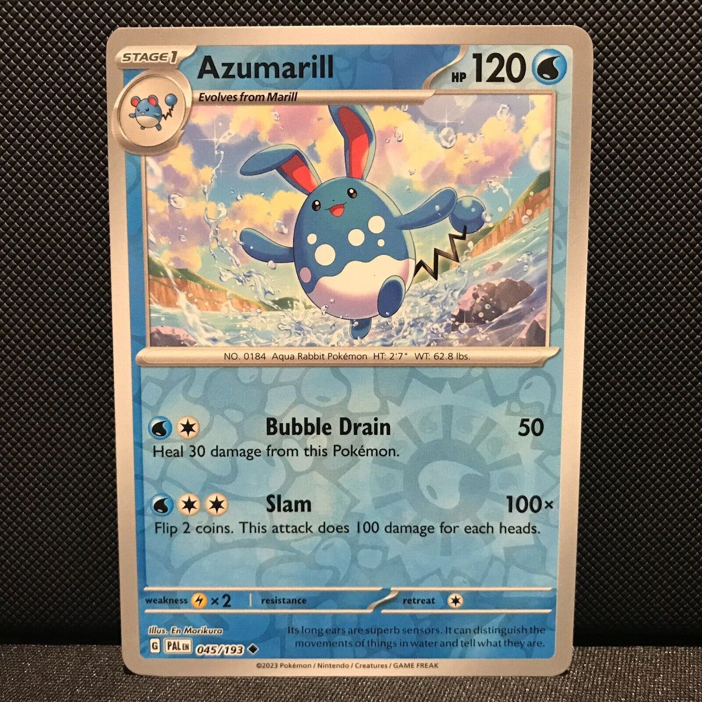 Azumarill Reverse Holo 045/193 - SV2 Paldea Evolved Pokemon Card - NM/Mint
