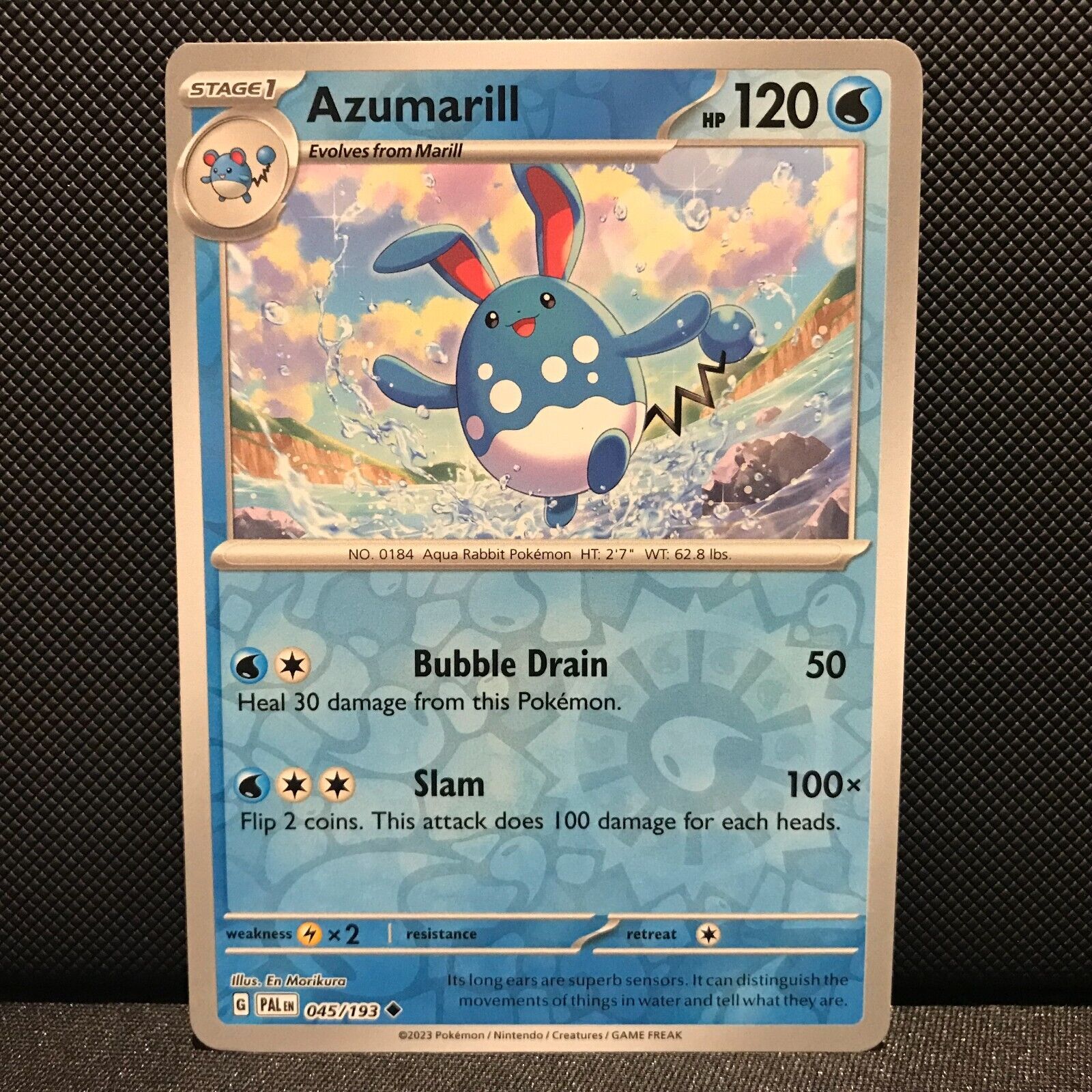 Azumarill Reverse Holo 045/193 - SV2 Paldea Evolved Pokemon Card - NM/Mint