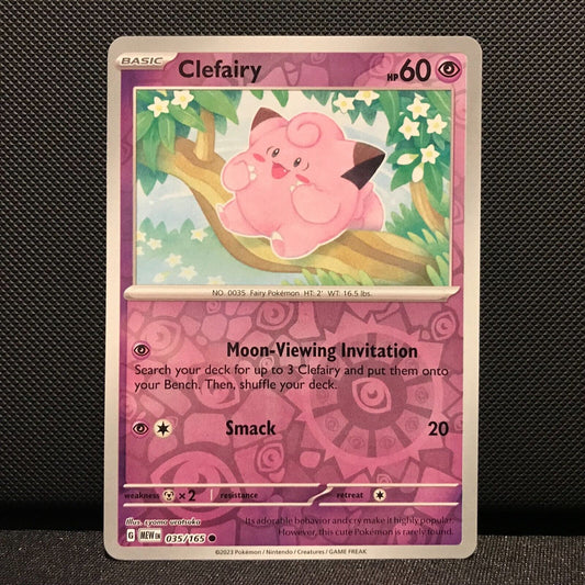 Clefairy Reverse Holo 035/165- Scarlet & Voilet 151 Pokemon Card - NM/Mint