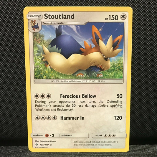 Stoutland 105/149 - Sun & Moon Base Set Pokemon Card - NM/Mint