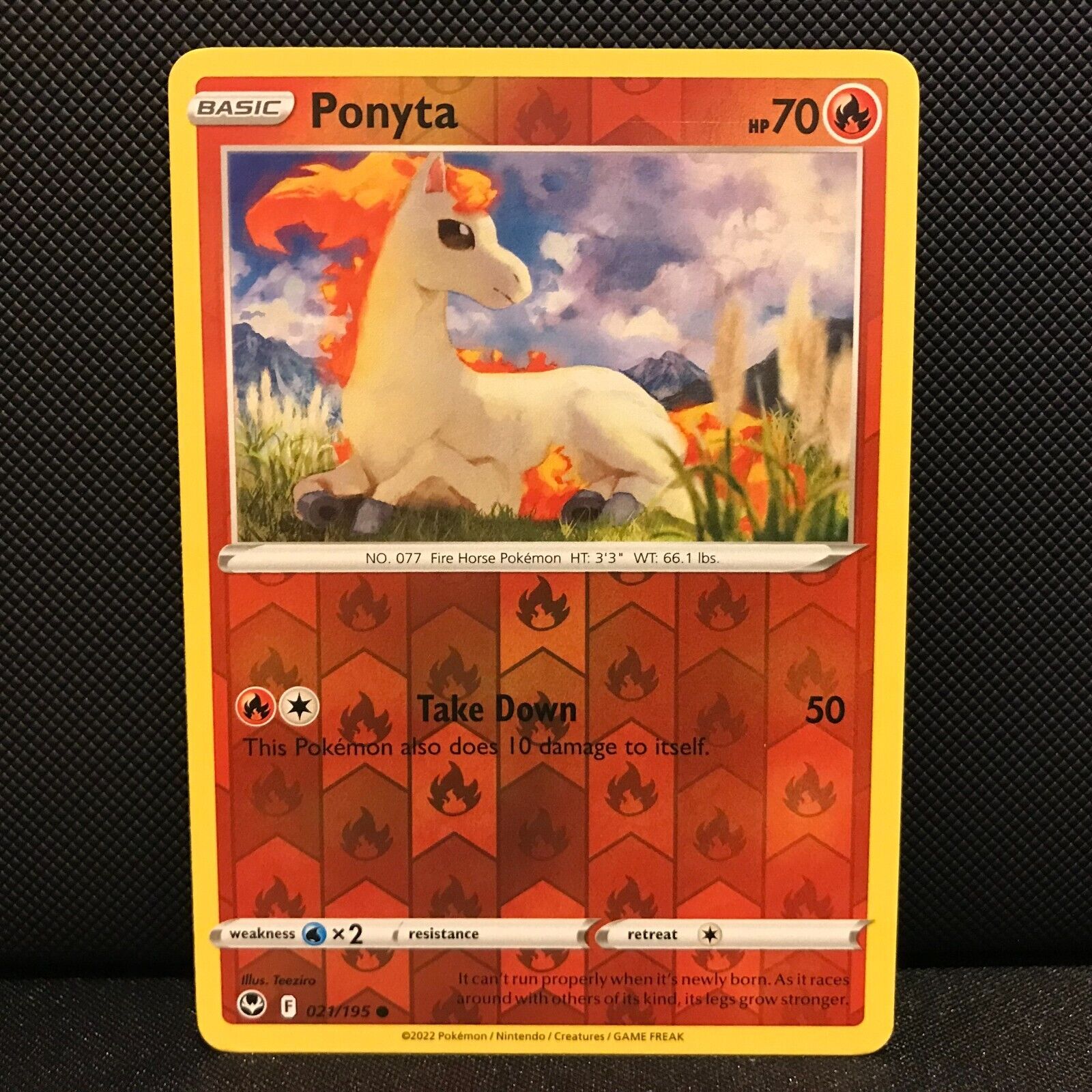 Ponyta Reverse Holo 21/195 - Silver Tempest Pokemon Card - NM/Mint