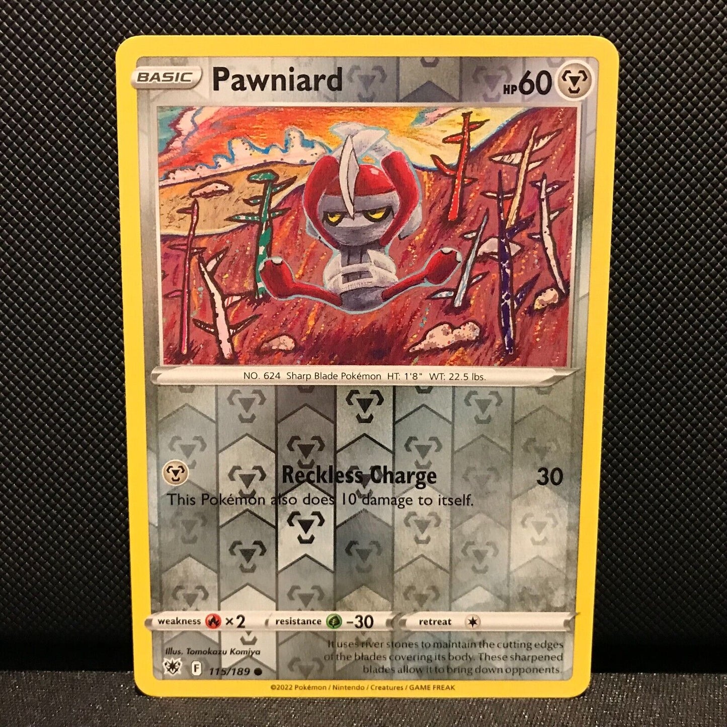 Pawniard Reverse Holo 115/189  - Astral Radiance Pokemon Card - NM/Mint