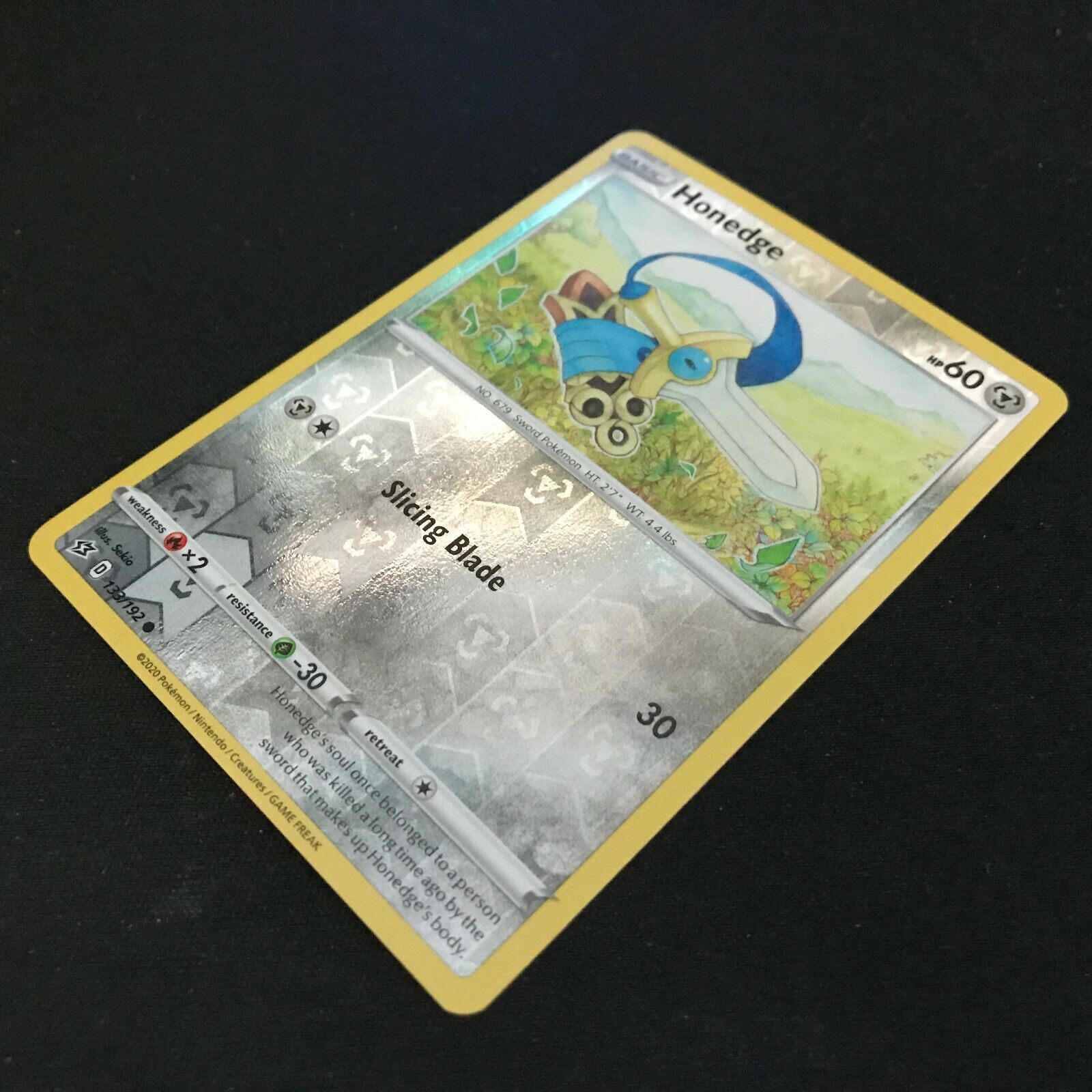 Honedge Reverse Holo 133/192 - Sword & Shield Rebel Clash Pokemon Card NM/Mint