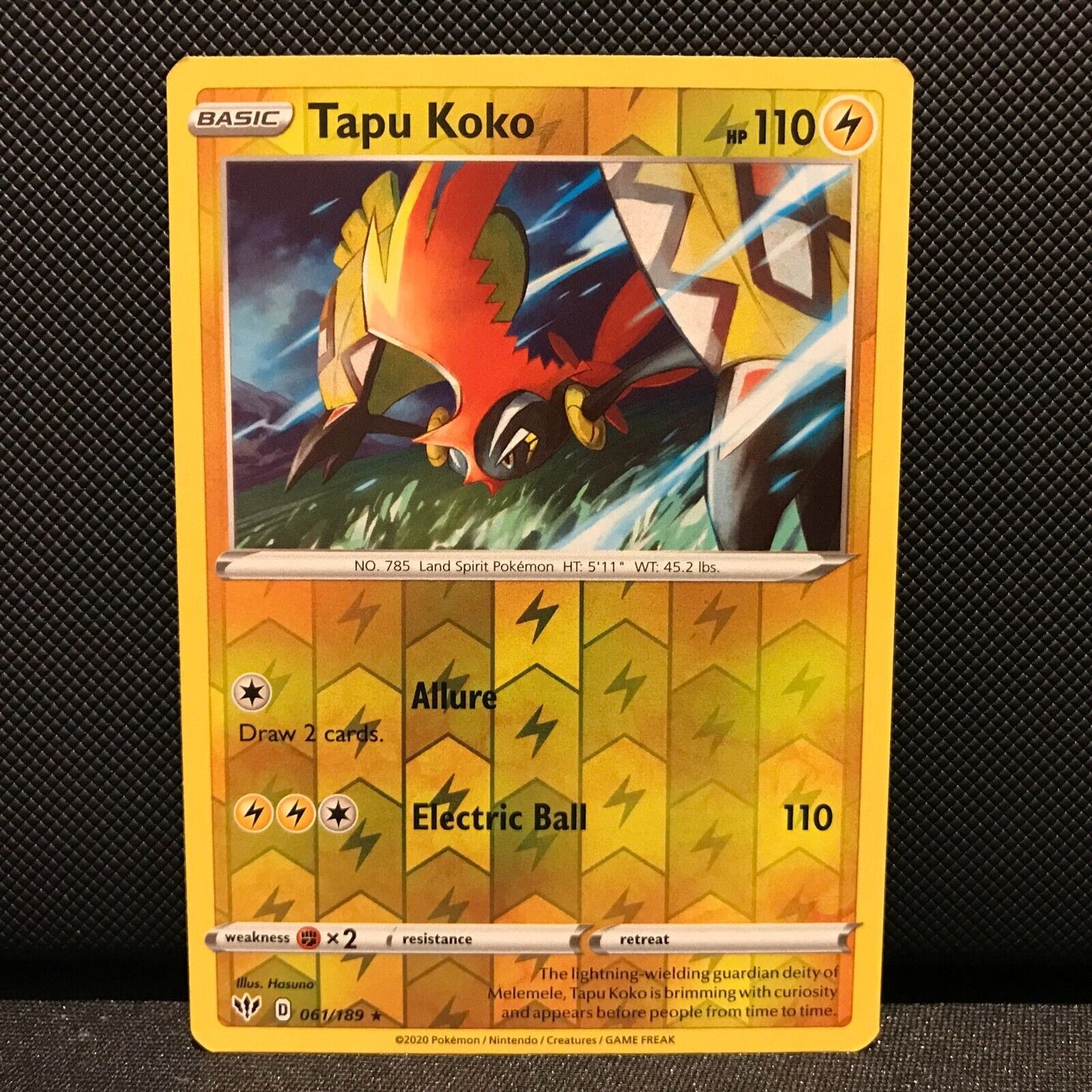 Tapu Koko Reverse Holo 61/189 - Darkness Ablaze Pokemon Card - NM/Mint