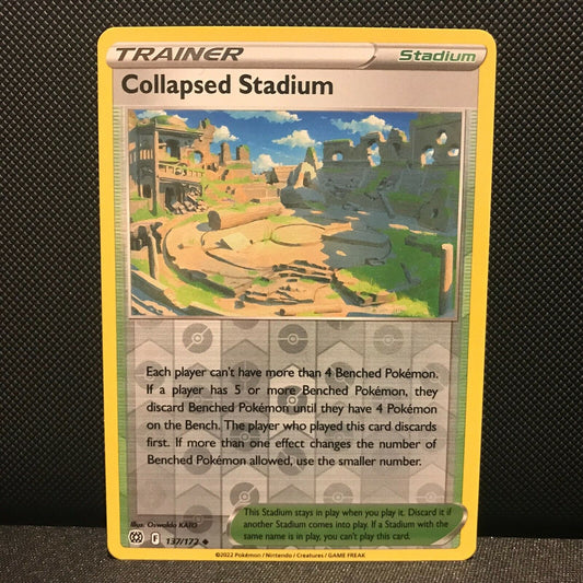 Collapsed Stadium Reverse Holo 137/172 - Brilliant Stars Pokemon Card - NM/Mint