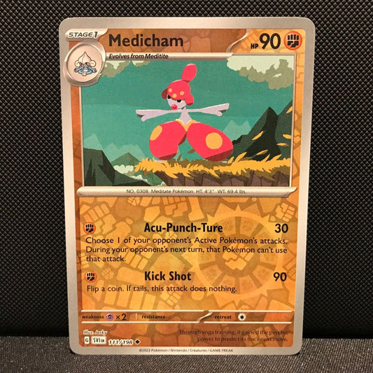 Medicham Reverse Holo 111/198 - SV1EN Base Set Pokemon Card - NM/Mint