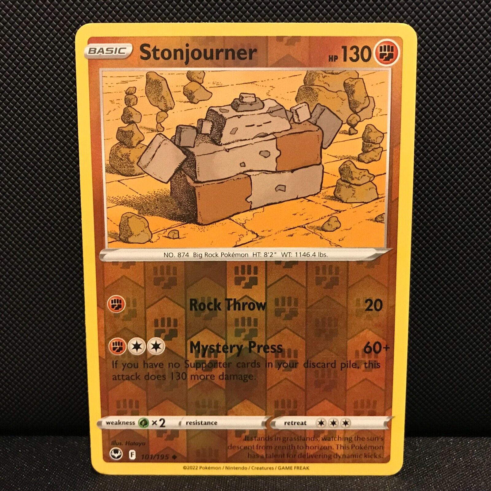 Stonjourner Reverse Holo 101/195 - Silver Tempest Pokemon Card - NM/Mint