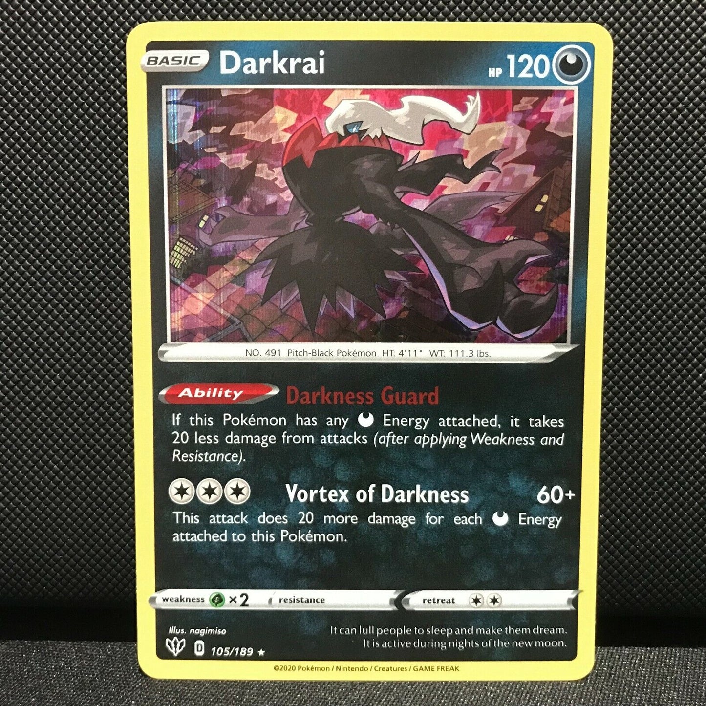 Darkrai Holo 105/189 - Darkness Ablaze Pokemon Card - NM/Mint