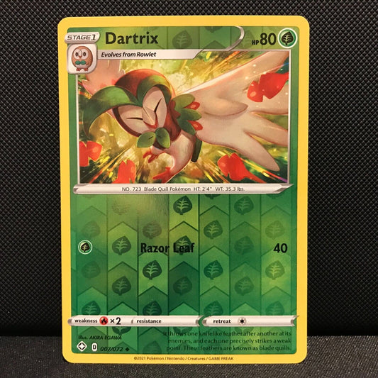 Dartrix Reverse Holo 7/72 - Shining Fates Pokemon Card - NM/Mint