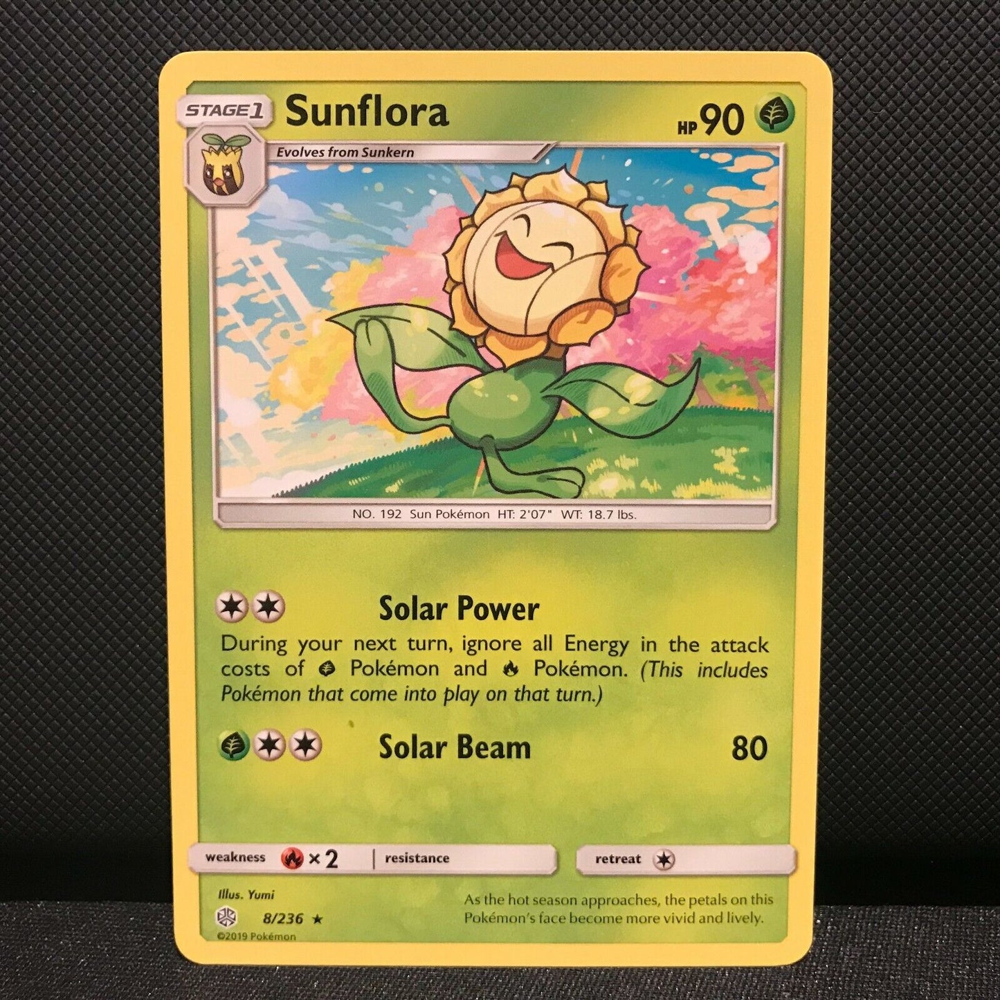 Sunflora 8/236 - Cosmic Eclipse Pokemon Card - NM/Mint