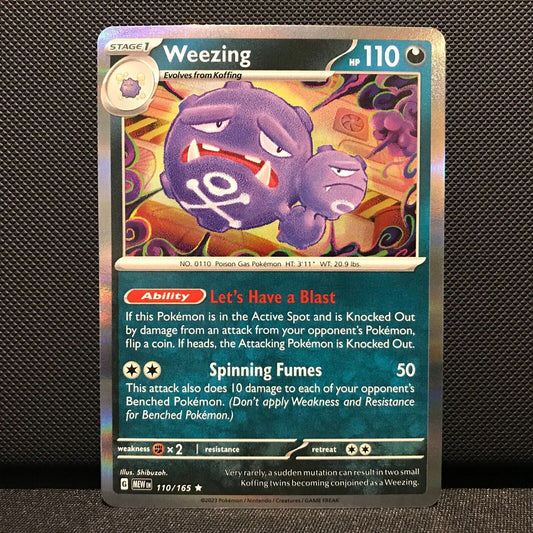 Weezing Holo 110/165- Scarlet & Voilet 151 Pokemon Card - NM/Mint