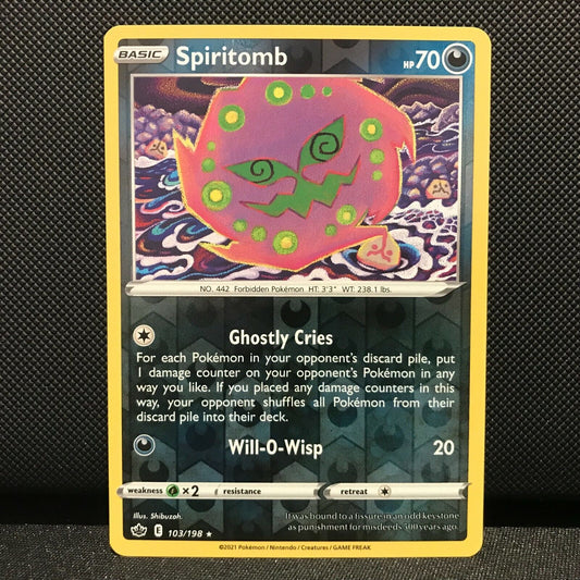 Spiritomb Reverse Holo 103/198 - Chilling Reign Pokemon Card - NM/Mint