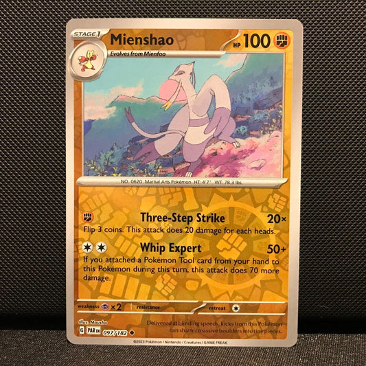 Mienshao Reverse Holo 097/182 - Paradox Rift Pokemon Card - NM/Mint