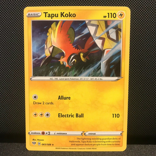 Tapu Koko Holo 61/189 - Darkness Ablaze Pokemon Card - NM/Mint
