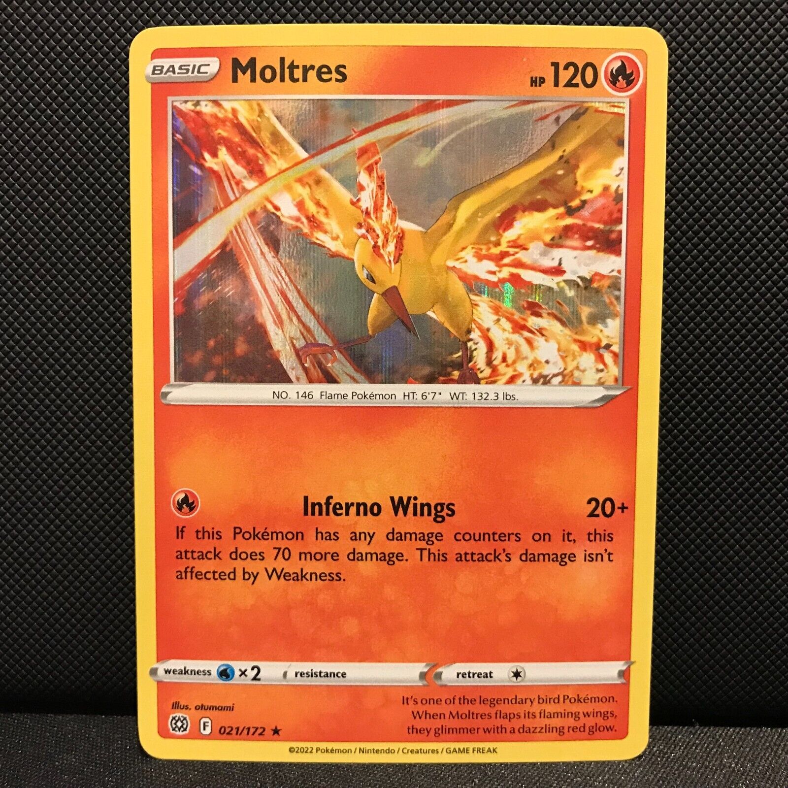 Moltres Holo 21/172 - Brilliant Stars Pokemon Card - NM/Mint