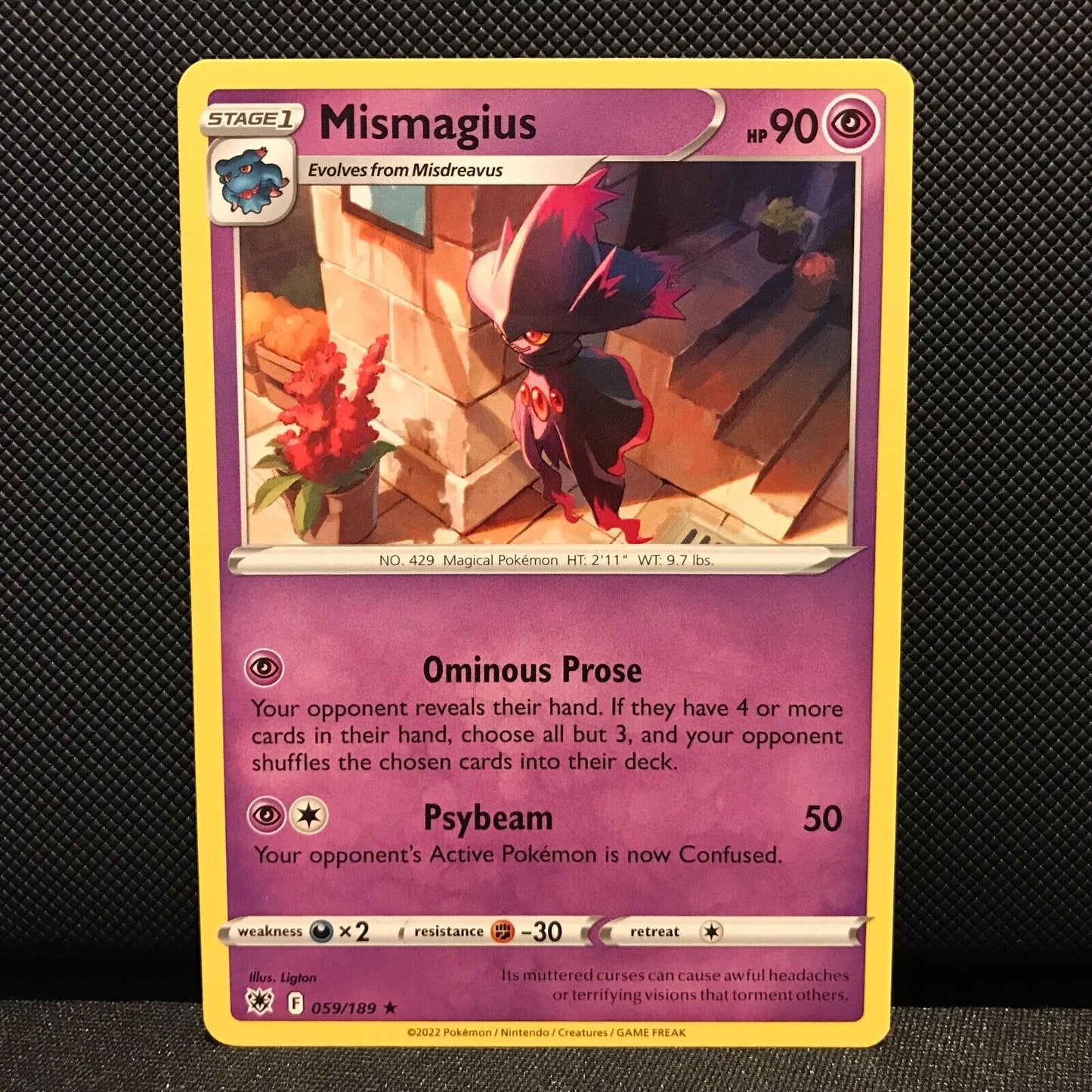 Mismagius 59/189 - Astral Radiance Pokemon Card - NM/Mint