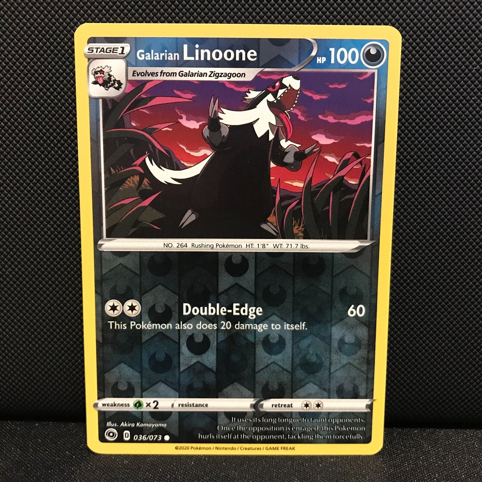 Galarian Linoone Reverse Holo 36/73 - Champion's Path Pokemon Card - NM/Mint
