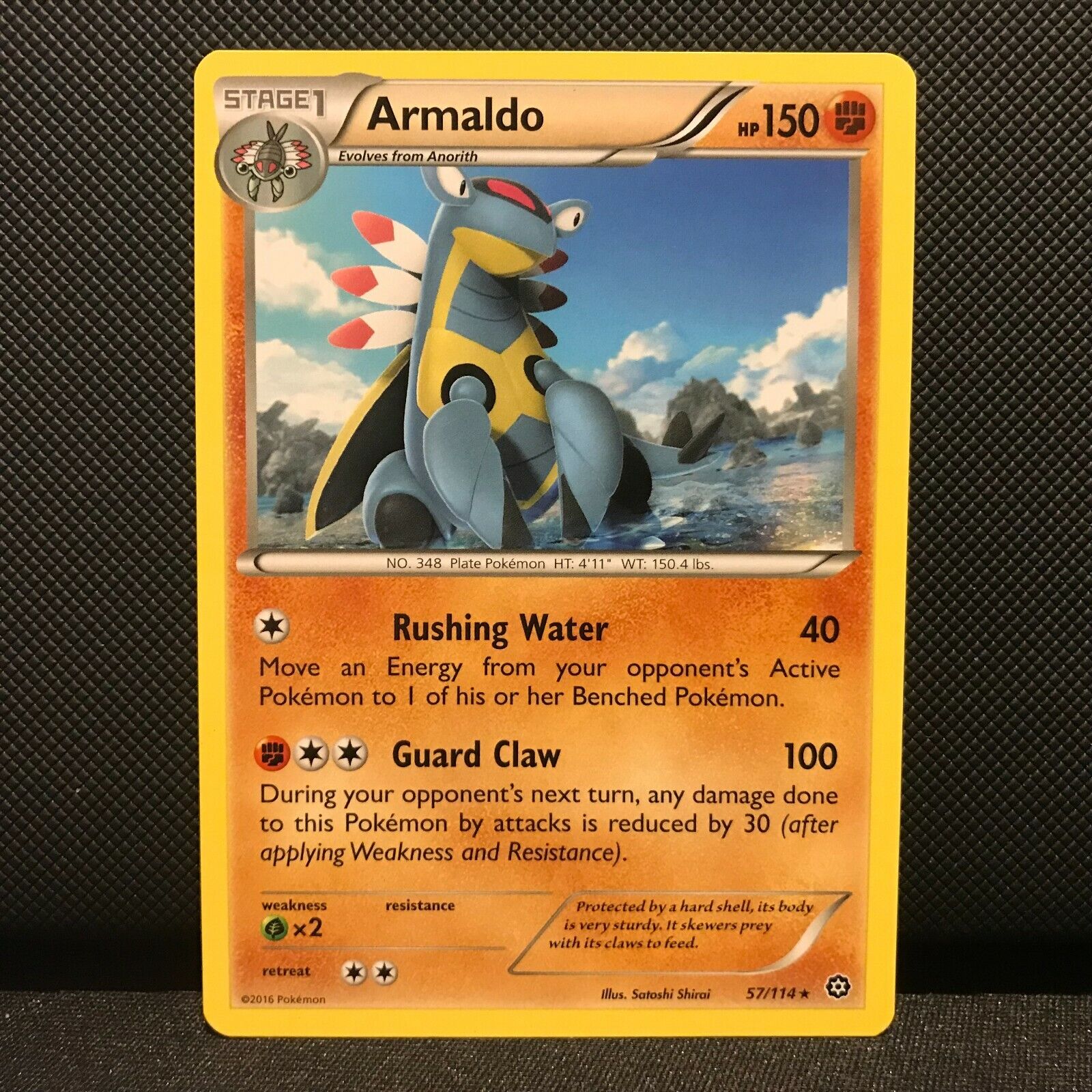 Armaldo 57/114 - Steam Siege Pokemon Card - NM/Mint