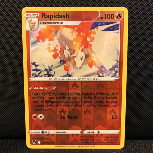 Rapidash Reverse Holo 22/195 - Silver Tempest Pokemon Card - NM/Mint