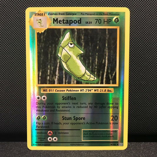 Metapod Reverse Holo 4/108 - Evolutions Pokemon Card - NM/Mint